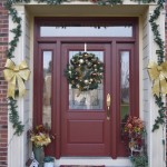 Cori and Scott Brown's front entryway door decorated